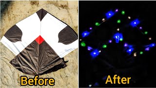 lighting kite 😱 How To create light kite amp flying on sky Night kite flying on sky [upl. by Gosselin]