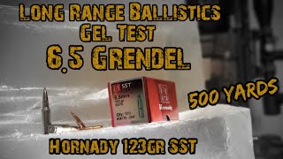 65 Grendel 500 Yard Ballistics Gel Test  123gr Hornady SST [upl. by Ylnevaeh]