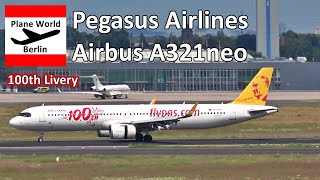 Pegasus Airlines 100th Livery Airbus A321neo TCRDP landing at Berlin Brandenburg Airport [upl. by Noevad]