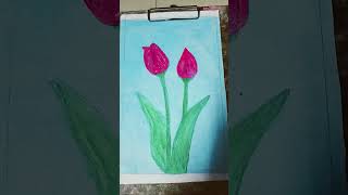 Tulip flower drawing 🌹🌹 [upl. by Aramak111]