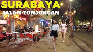 Surabaya Indonesia🇮🇩 Jalan Tunjungan Night Walking Tour 2024 4k [upl. by Krucik440]