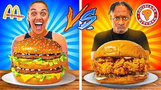 MCDONALDS VS POPEYES FOOD CHALLENGE [upl. by Eidnalem]