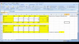 Видео Лекция Транспортная задача в EXCEL [upl. by Yentiw415]