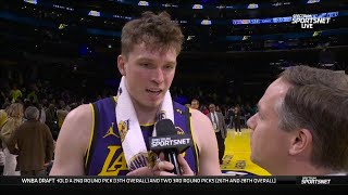 Dalton Knecht reacts to his electric 37point performance vs Jazz  NBA on ESPN [upl. by Aceber259]