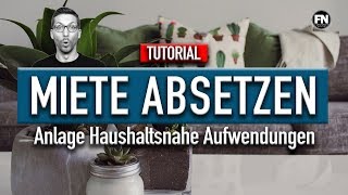 Tutorial  Teil der Miete absetzen  Steuererklärung 2019 Elster  Anlage Haushaltsnahe Aufwendungen [upl. by Chrisse]