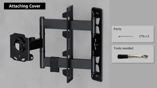 Amazon Basics Full Motion Articulating TV Monitor Wall Mount for 2655 Inch TVs and Flat Panels [upl. by Auqkinahs]