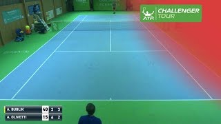 Umpire Catches Rocket Forehand At Eckental Challenger [upl. by Bealle]