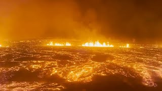 Iceland volcano eruption  Raw video [upl. by Goss779]