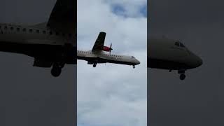 LoganAir ATR on finals for Heathrow Runway 27R [upl. by Grubb]