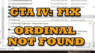 FIX GTA 4 IV Ordinal not Found  GTAIVexe Ordinal 5365 could not be located [upl. by Arit831]