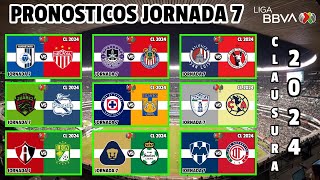 PREDICCIONES FECHAS y HORARIOS de la JORNADA 7 de la LIGA MX torneo CLAUSURA 2024 [upl. by Uri]