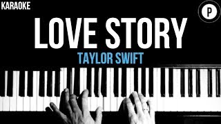 Taylor Swift  Love Story Karaoke SLOWER Acoustic Piano Instrumental Cover Lyrics [upl. by Zehc60]