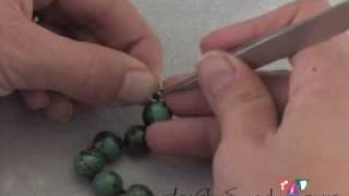 How to Attach clasps to knotted strands [upl. by Amahs]