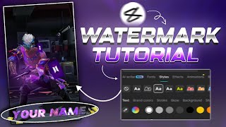 How To Make Watermark In Capcut  Watermark Tutorial Capcut Freefire [upl. by Haff]