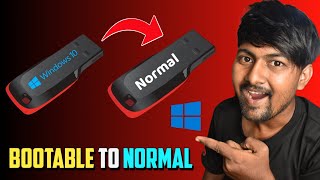 How To Convert Bootable Pen Drive To Normal Pen Drive In Hindi [upl. by Alyakim852]