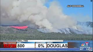 Trail Fire explodes to 800 acres on Umpqua National Forest [upl. by Adnih]