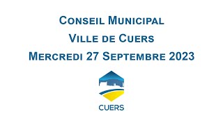 Conseil municipal du mercredi 27 septembre 2023 [upl. by Aneej]