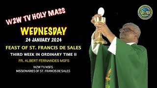 WEDNESDAY HOLY MASS  ST FRANCIS DE SALES  24 JANUARY 2024  3RD WEEK ORDINARY TIME II  Fr Albert [upl. by Elokin970]