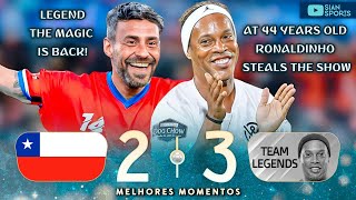 THE MAGIC IS BACK AT AGE 44 RONALDINHO GAÚCHO IMPRESSED EVERYONE IN THIS FRIENDLY MATCH IN CHILE [upl. by Yehsa]