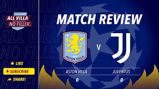 Match Review  Aston Villa 0  0 Juventus  Morgan Rogers Has Goal Controversially Ruled Out [upl. by Neelon419]