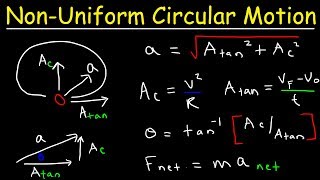 NonUniform Circular Motion Problems Centripetal Acceleration amp Tangential Acceleration Physics [upl. by Asikal]