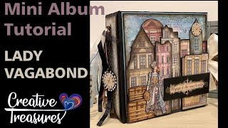 Stamperia Lady Vagabond Mini Album Walkthrough [upl. by Ludewig63]