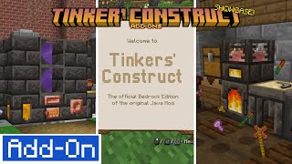 Tinkers Construct AddOn Full Showcase FULL GUIDE  Minecraft Bedrock Addon [upl. by Ruhtracam]