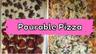 POURABLE CRUST PIZZA  First time making this  🤭🤭 Cook with me [upl. by Hussey]