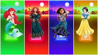 The Little Mermaid 🆚 Snow White 🆚 Brave Merida 🆚 Encanto Mirabel  Tiles Hop EDM Rush [upl. by Urquhart]