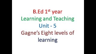 gagnes eight levels of learning explanation in tamil learningconfidently [upl. by Nalniuq]