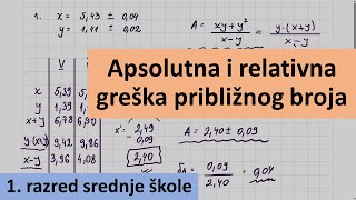 Apsolutna i relativna greška približnog broja  matematika za 1 razred srednje škole [upl. by Nalorac524]