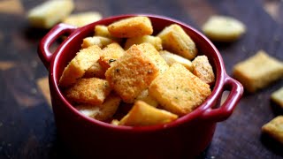 Air Fryer Croutons Recipe 🍞 Only 3 Ingredients [upl. by Ardnahsal194]