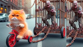 🧟ZOMBIE APOCALYPSE 😿CUTE CAT STORY cute cat survival zombiesurvival shorts [upl. by Vittoria]