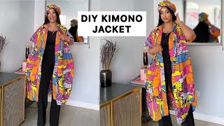 How To Make a KIMONO Jacket Easy Cutting and Stitching Tutorial [upl. by Magas533]