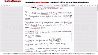 Class 27 Cholinergic Neurotransmitters Part 01  Introduction  Medicinal Chemistry 01  BPharm [upl. by Utley]