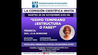 Edipo temprano ¿Estructura o fase Presenta Dra Lilia Bordone [upl. by Giaimo]