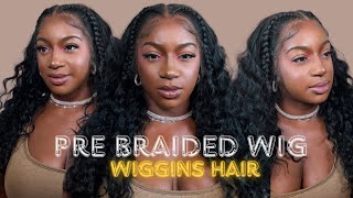 Quick Install Under 10 Mins  Pre Styled amp Glueless Braided Loose Deep Wave Wig ft Wiggins Hair [upl. by Juni]