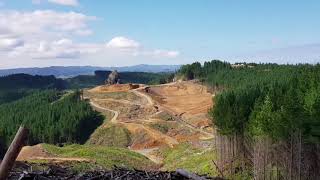 Ara Tūhono – Pūhoi to Warkworth First rock blast on the motorway alignment Feb 2018 [upl. by Aden]