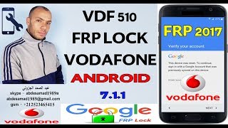 VDF 510 FRP LOCK bypass google account VODAFONE E8 ANDROID 711 [upl. by Nolyak]