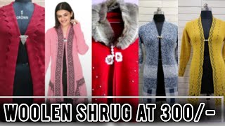 Affordable Woolen Shrugs  woolen long shrug designs  Latest woolen winter outfits longshrug [upl. by Yesteb]