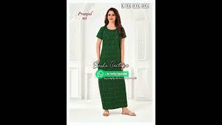 PRANJUL BRAND 💯PURE COTTON NIGHTY WITH SIDE POCKET👗 VOL 8🔥 SINGLE🛍 trending nighty cotton gown [upl. by Ecydnac531]