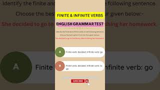 How to Identify Finite and Infinite Verbs in English Sentences  Grammar Quiz with Answers [upl. by Emelen]