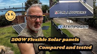 Allpowers vs Atempower 200W flexible solar panels [upl. by Marola919]