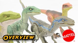 Amber Collection Raptor Squad Overview  Jurassic World Amber Collection  Mattel Figure Review [upl. by Meraree]