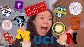 2022 College Decision Reactions  20 Schools Ivies UCs Johns Hopkins USC T20s and more [upl. by Burford]