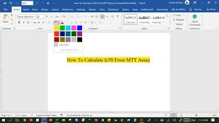 How to calculate IC50 from MTT assay [upl. by Lucille]