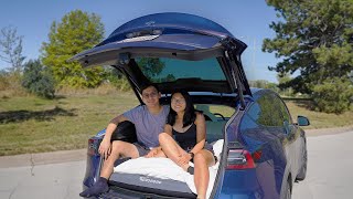 Camping in Our NEW Tesla Model Y [upl. by Noet]