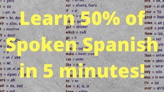 Spanish Words  100 Most Common Words Translated  Covering 50 of Spoken Conversation [upl. by Olin]