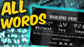 How to get WHIRLWIND SPRINT IN SKYRIM ANNIVERSARY EDITION ALL WORDS [upl. by Gibbeon]