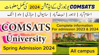 Comsats university spring Admissions 202324  complete information of comsats University admission [upl. by Demetri569]